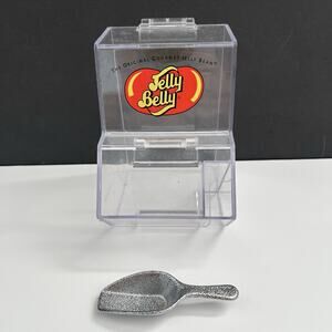 Jelly Belly Mini Bean Bin Clear Refillable Candy Dispenser W/ Scoop Holds 20 Oz